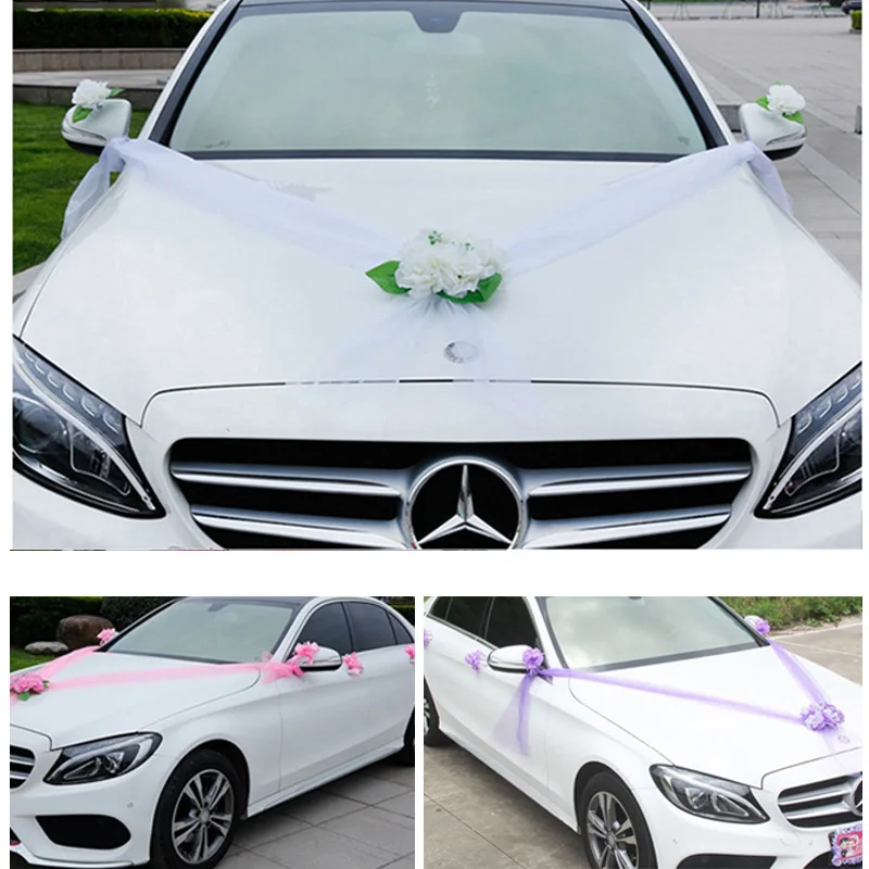 

Wedding party car decorations artificial flowers set wedding silk flowers car bouquet wedding home decoration supplies