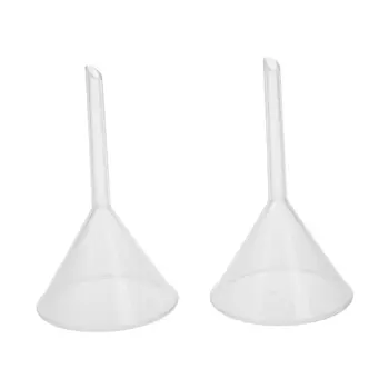

2 pcs 60 ml 2 5/9" Mouth Dia Laboratory Clear White Plastic Filter Funnel