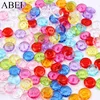 100PCS 13mm Plastic Round Crystal Buttons Mix Colors 2-holes Flatback Sewing Button Garments Accessories Handmade button Crafts 1