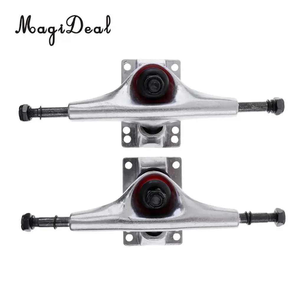MagiDeal 2Pcs 5' Aluminium Longboard Skateboard Trucks + 10pcs ABEC-7 Bearings + Skateboard Grip Tape