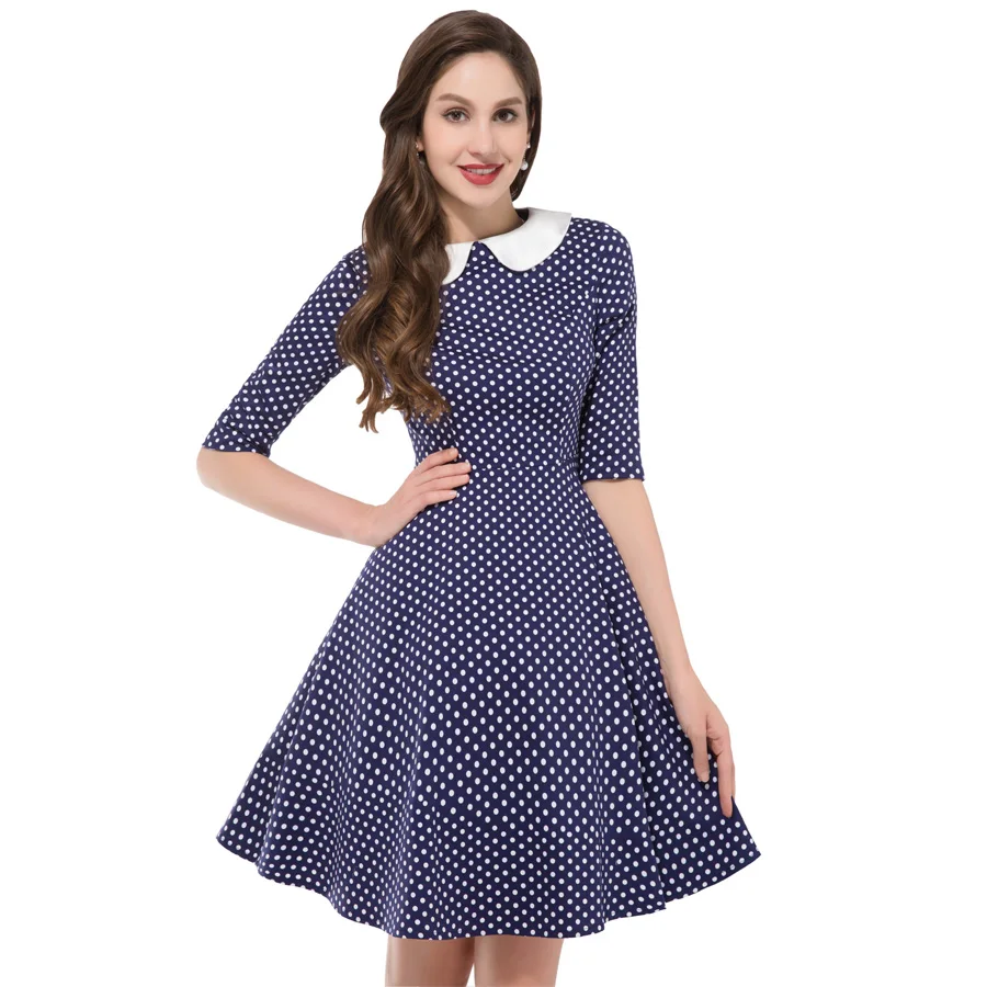 Summer Style Small Polka Dot Dresses 2016 50s Rockabilly Dress Pinup ...