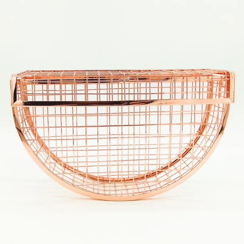 

Unique Upscale Vogue Evening Bag, Metal Hollow Out Handbag with The Bold Style , Banquet Bag with The Shape of Fan