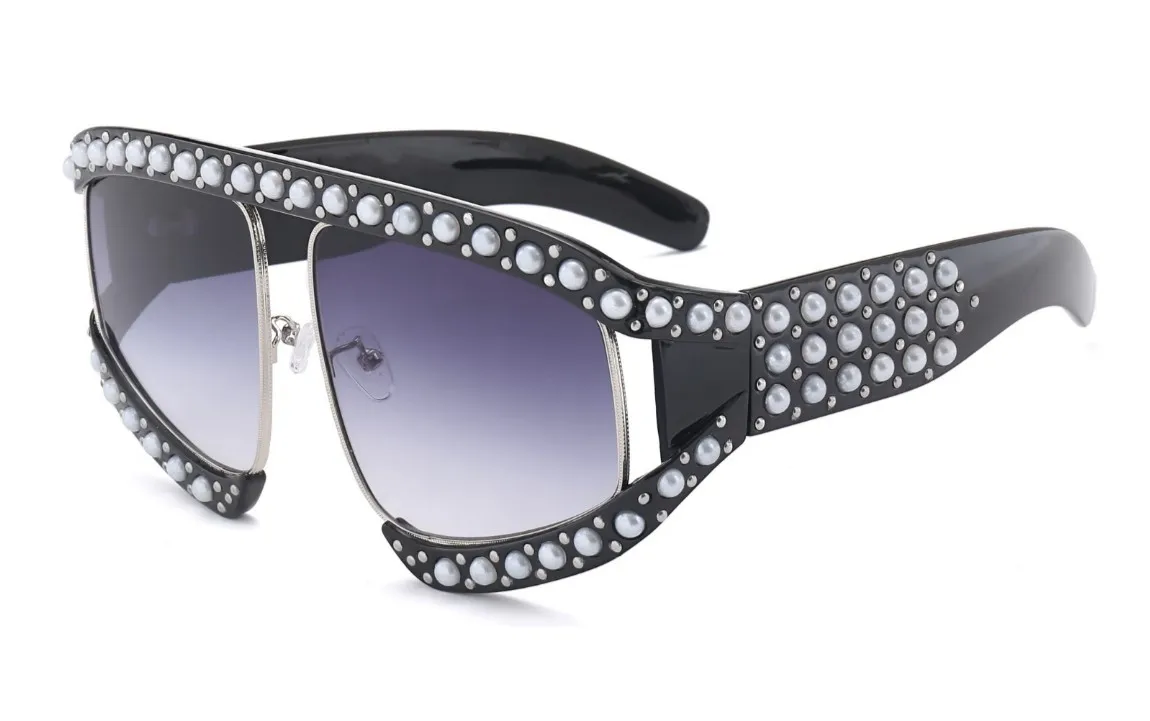 CCspace квадратная оправа G с жемчугом, женские солнцезащитные очки, роскошные Брендовые очки, дизайнерские женские очки 45448