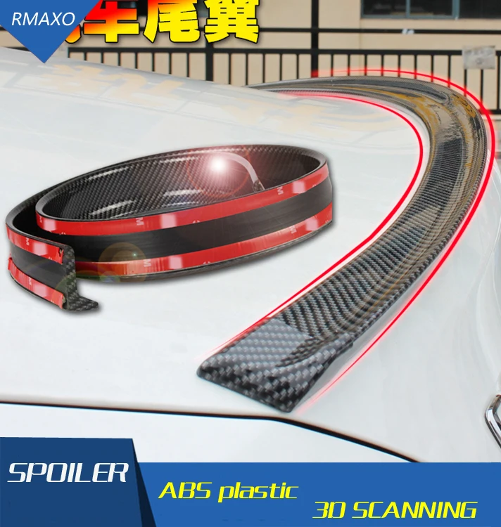 

Universal Roof spoiler 1.5M Car-Styling 5D carbon rubber tail spoiler PU brazing DIY refit spoiler suitable by all type of car