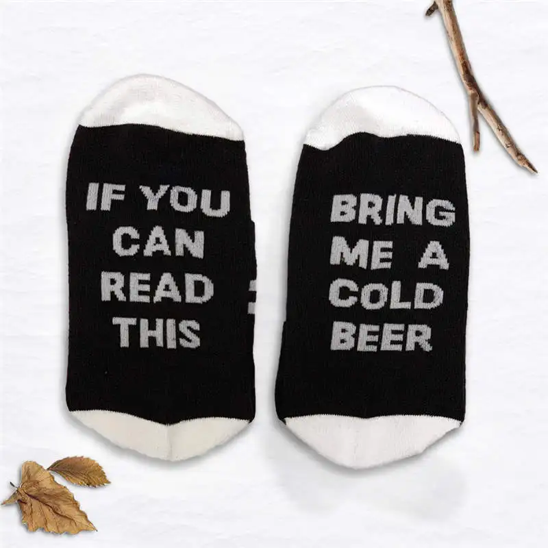 Christmas Gift Socks Women 1Pair Unisex Women Men Harajuku Striped Ankle Creative Print Letter Comfortable Cotton Sokken