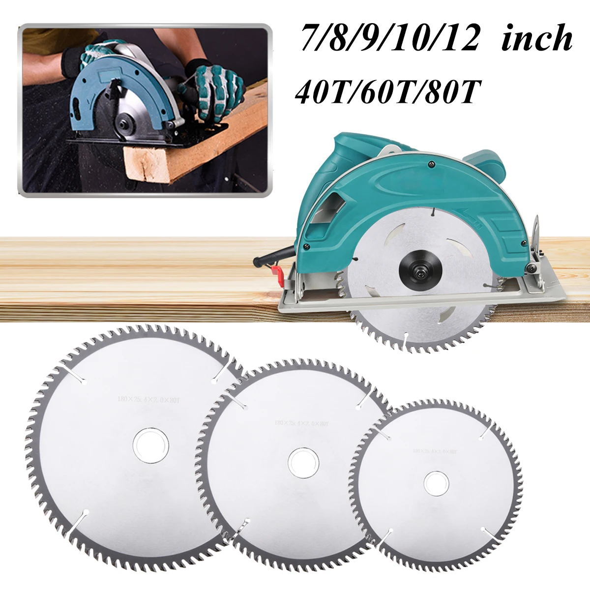 

7/8/9/10/12 Inch Alloy Circular Saw Blades Wood Cutting Metal Circular Saw Blades for DIY Woodworking Cutter Ultra-thin Tool