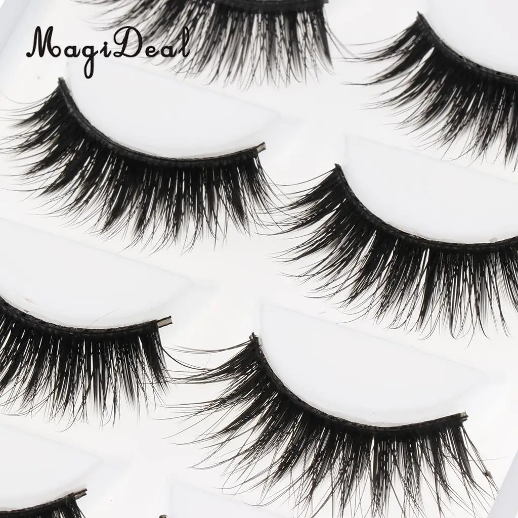 MagiDeal High Quality 5 Pairs Black Fake Fiber Eyelashes for 12 Inch Dolls DIY Making Repair Accessories Kids Play Funny Toy