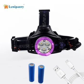 

LumiParty Rechargeable LED Headlamp 4 Modes 3*T6+3*Red LED Head Flashlight Torch Waterproof Lights Camping Fishing Headlight