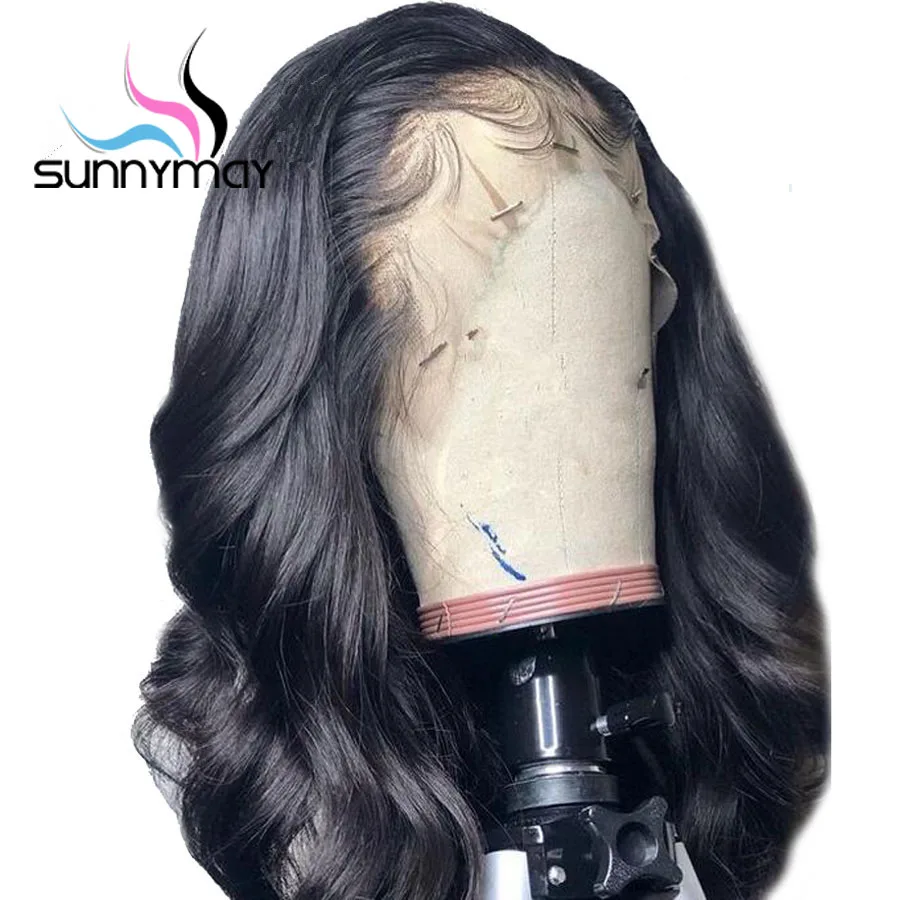 Sunnymay 13x4 250% предварительно выщипанный волнистый парик парики из натуральных