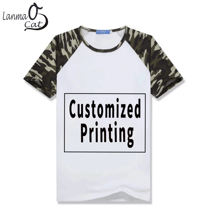 Lanmaocat Custom Camouflage Short Sleeve T Shirts Cloth Men Women