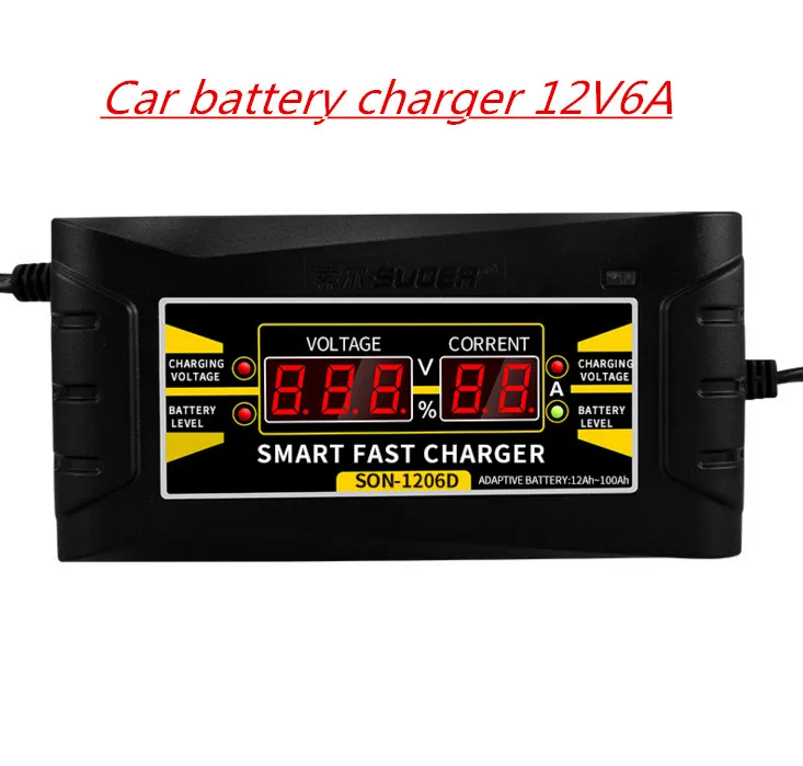 

Full Automatic Car Battery Charger 110V/220V To 12V 6A Smart Fast Power Charging Suitable for car motorcycle With EU/US Plug