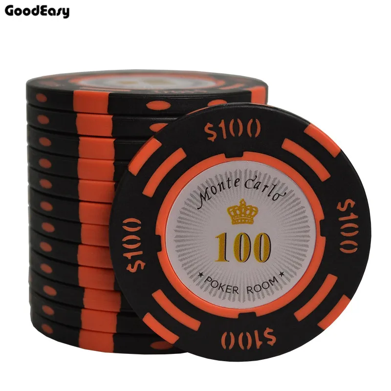 Глиняный материал казино Техасский покерный чип набор металлических монет доллар Монте Карло фишки покер клуб аксессуары настраиваемые 5 шт - Цвет: 100