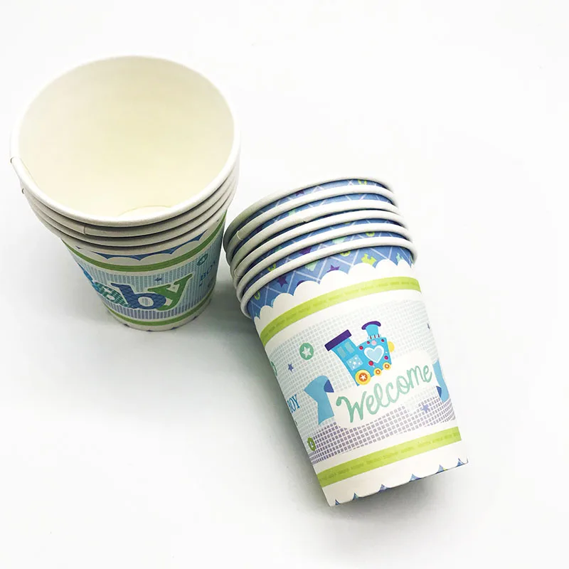 10pcs/lot new baby theme disposable paper cups new baby boy