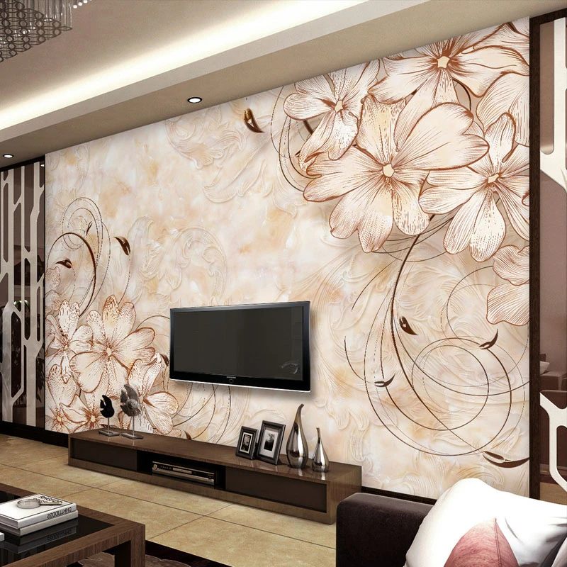 花柄のエレガントな3d壁紙 カスタムメイドの壁紙 オフィス ホテル 室内装飾用 Flowers Photo Wallpaper Wallpaper Custom3d Wallpaper Aliexpress