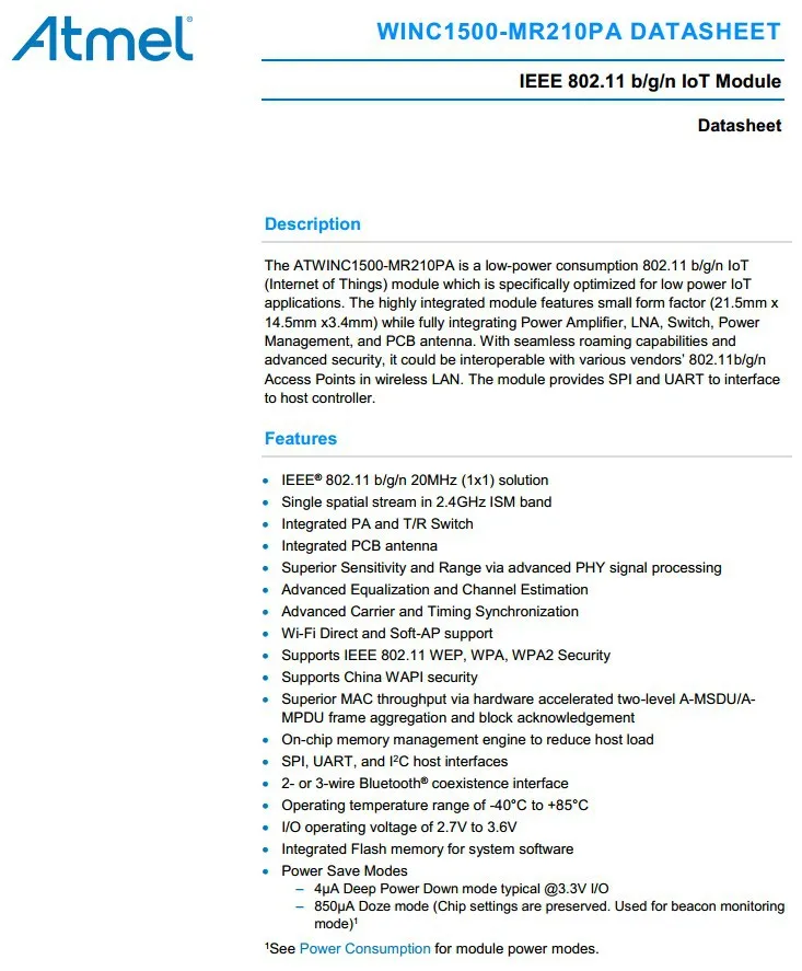 ATWINC1500-MR210PA INFO