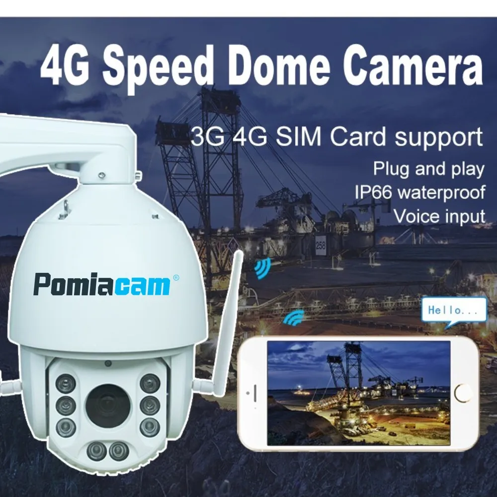 Высокоскоростная купольная IP камера H613M18FG 6 дюймов 4G SIM карта 960P 360 градусов PTZ