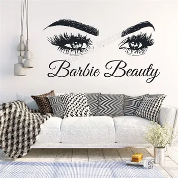 

Wall Art Sticker Beauty Salon Make Up Decor Vinyl Removeable Poster Microblading Decal Eyelashes Mural Lashes Ornament LY375