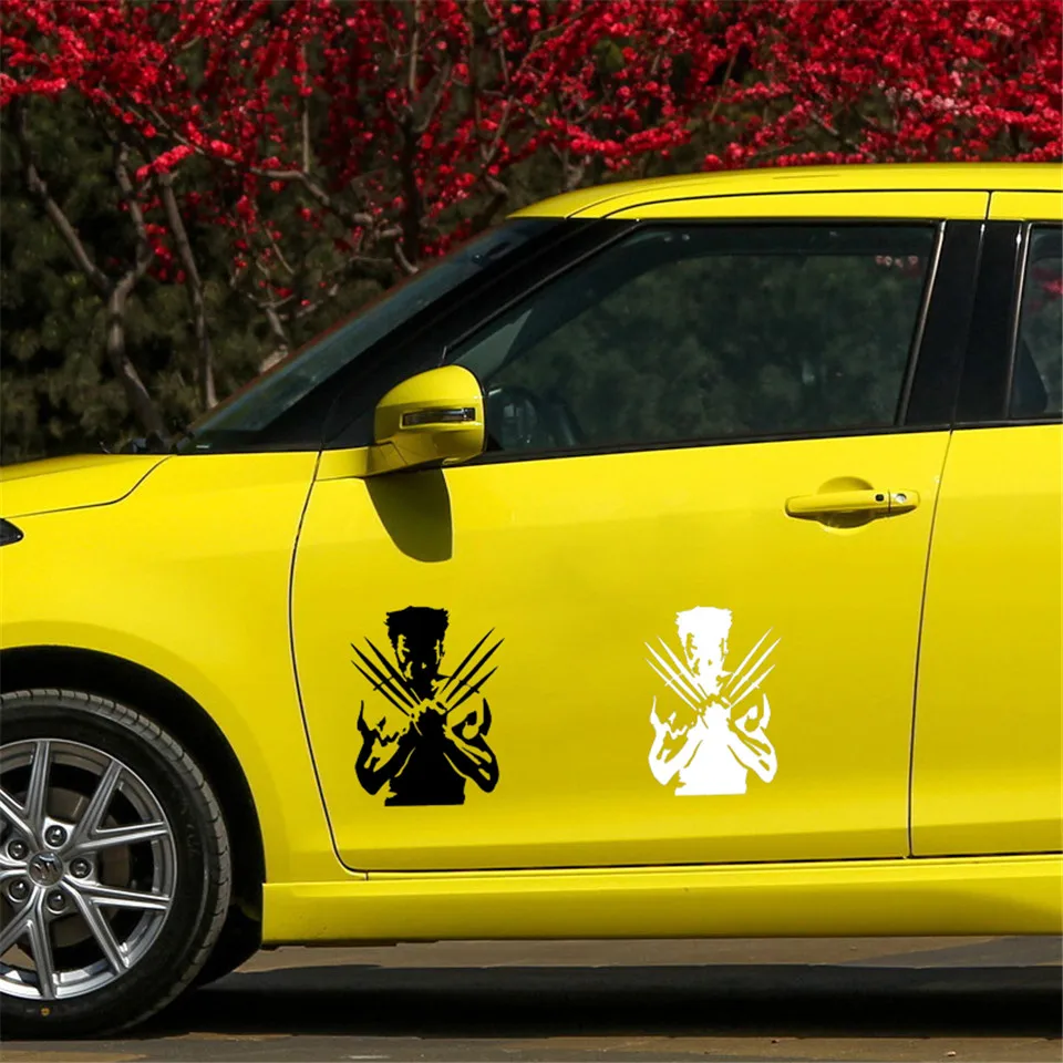 14.5cm18.5cm Wolverine Wolf Cartoon Car Styling Vinyl Car Sticker BlackSilver (3)