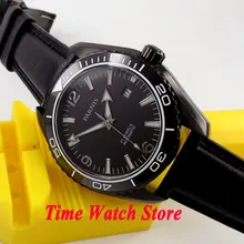 Часы Parnis 45 мм черный циферблат PVD крышка из сапфирового стекла 21 jewels Miyota автоматические с самообмоткой move Мужские t часы 305