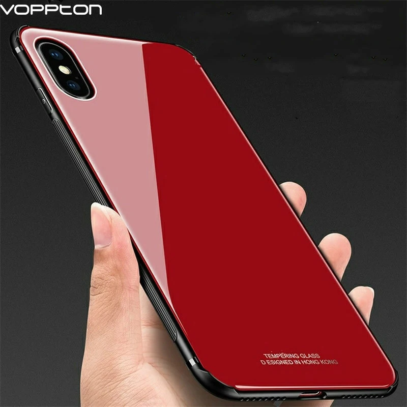 Чехол vopton из закаленного стекла для iPhone XS XR MAX силиконовая рамка жесткая задняя