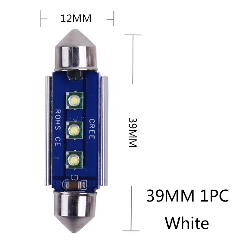 1 шт., автомобильный бочонок с can-bus C5W 31/36/39/41 мм XPG чип высокой мощности ошибок Interio чтение светильник Габаритные лампы авто лампы подсветки номерного Белый 12V - Испускаемый цвет: 39MM