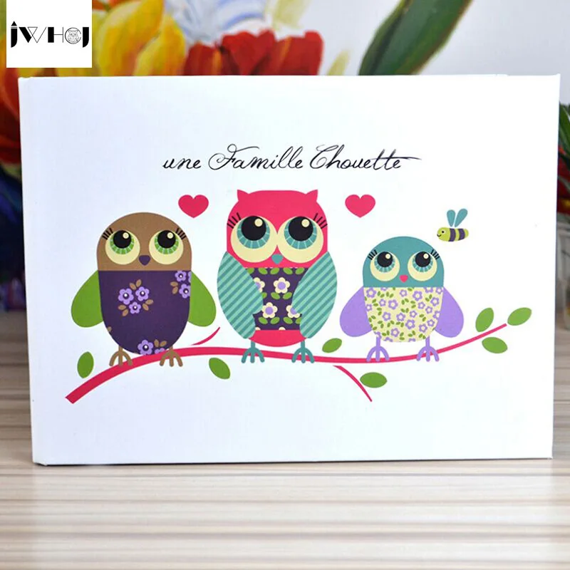 

1x Cartoon owl 10 inch Photo Album Wedding Photos kids Family Memory Record Scrapbooking Album Handmade Sticky Type scrapbooking