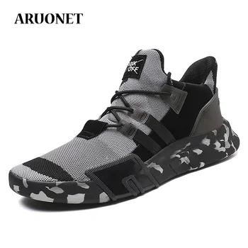

ARUONET Men Sneakers Mesh Men Shoes Breathable Plus Size Summer Black Sneakers Hot Sale Sapatos Masculino Support Dropshipping