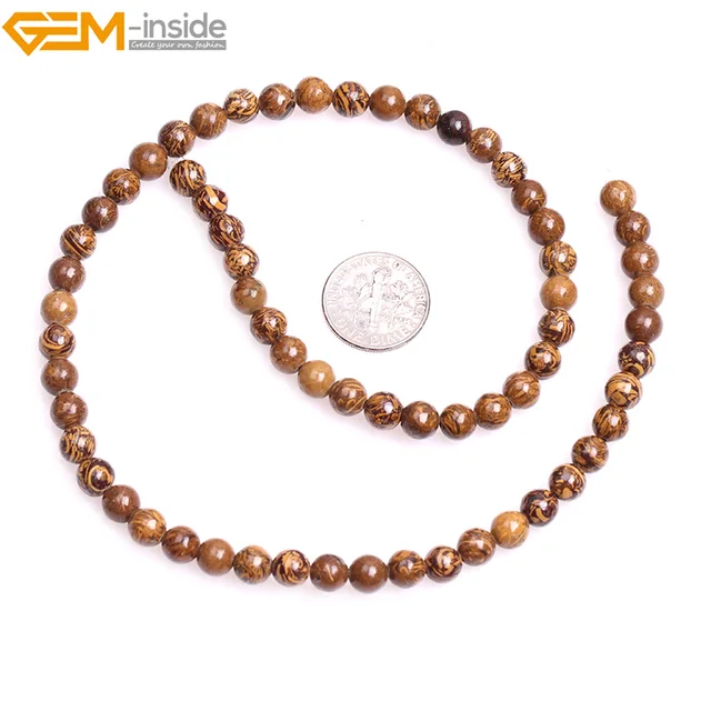 Natural Yellow Elephant Skin Jasper Stone Round Beads for Jewelry Making DIY 15" Natural Yellow Elephant Skin Jasper Stone Round Beads for Jewelry Making DIY 15"