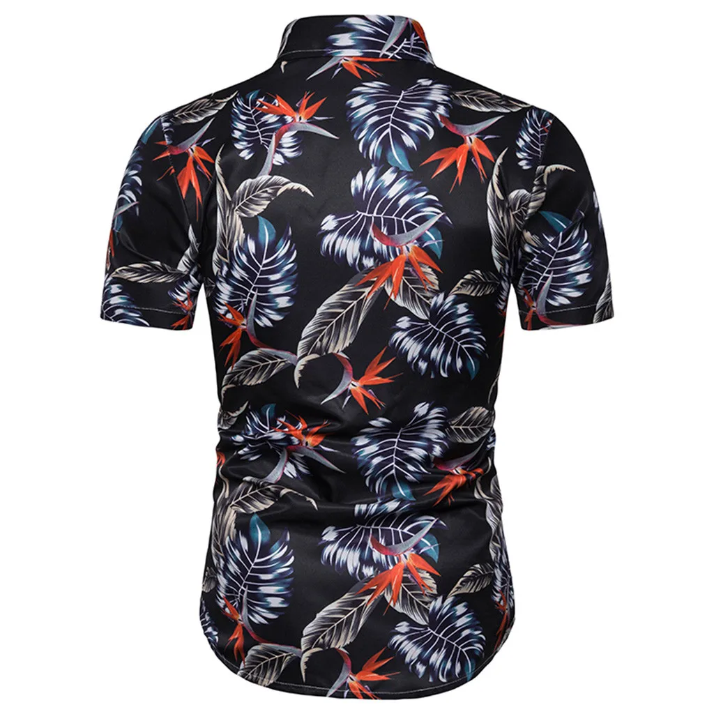 Мужские Пляжные Гавайские рубашки с коротким рукавом, новые летние хлопковые повседневные рубашки с цветочным принтом обычного размера плюс, модная мужская одежда Apr25