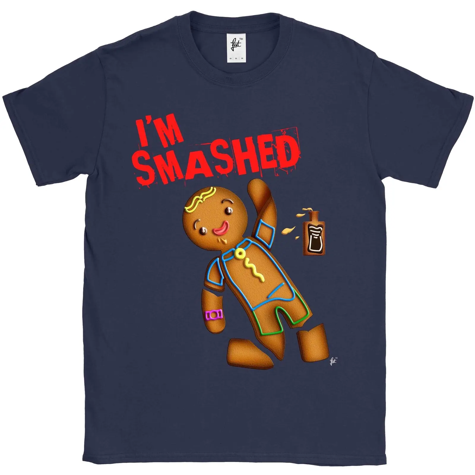 I'm Smashed Drunk Gingerbread Man Having Fun Mens T-Shirt2019 fashionable Brand 100%cotton Printed Round Neck T-shirts cheap who | Мужская
