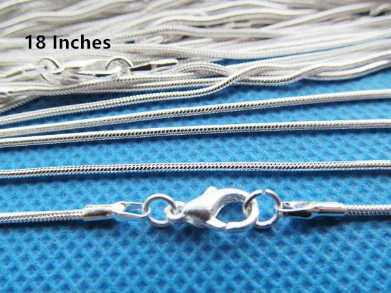 

Free Shipping 50pcs 18 Inch Hot Sale Luxury Unsex 1.20mm Silver Plated Snake Chain,Jewelry Necklaces,Snake Chain Necklace