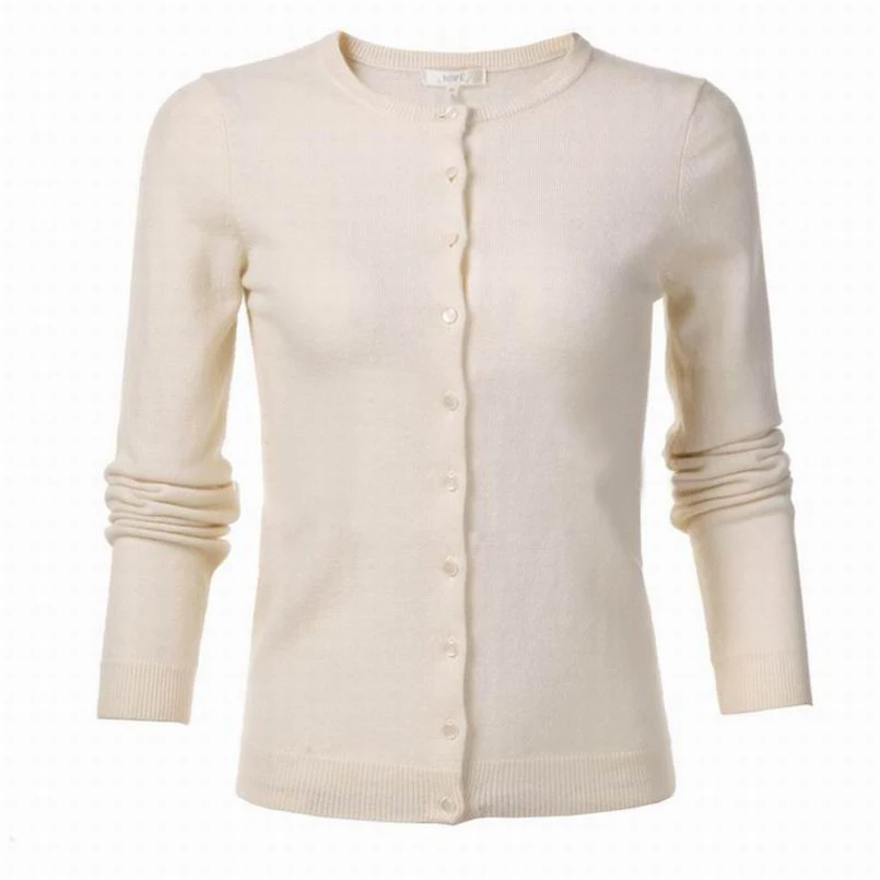 Buy Cashmere Wool Sweater Women Cardigan Natural Fabric Soft Warm White
