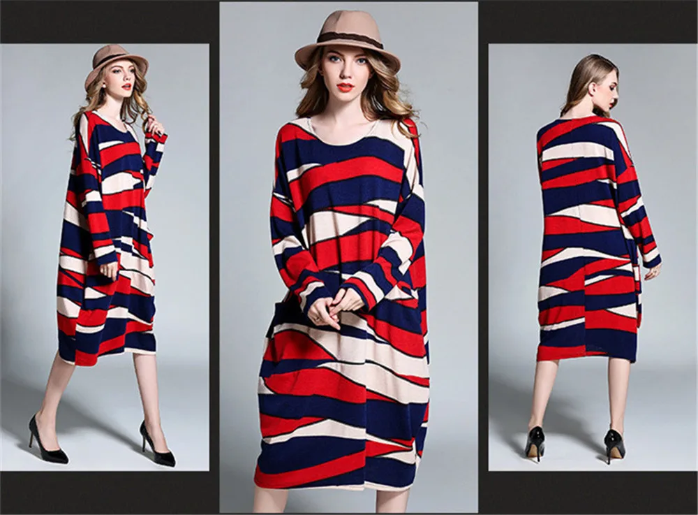 Plus Size XL-XXXXL Knitted Maternity Dress Super loose Winter Dress For women 2017 Autumn&Spring Long Sleeve Warm Dress Vestidos (1)