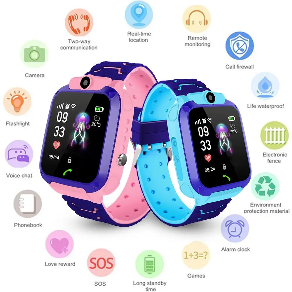 

Q12 1.44 Inch Touch Screen Children's Smart Watch IP67 Waterproof SOS GPS Positioning Call Watch For Kids