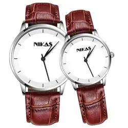 Модные часы для пары для мальчиков и девочек кварцевые наручные часы ремень водостойкие часы
