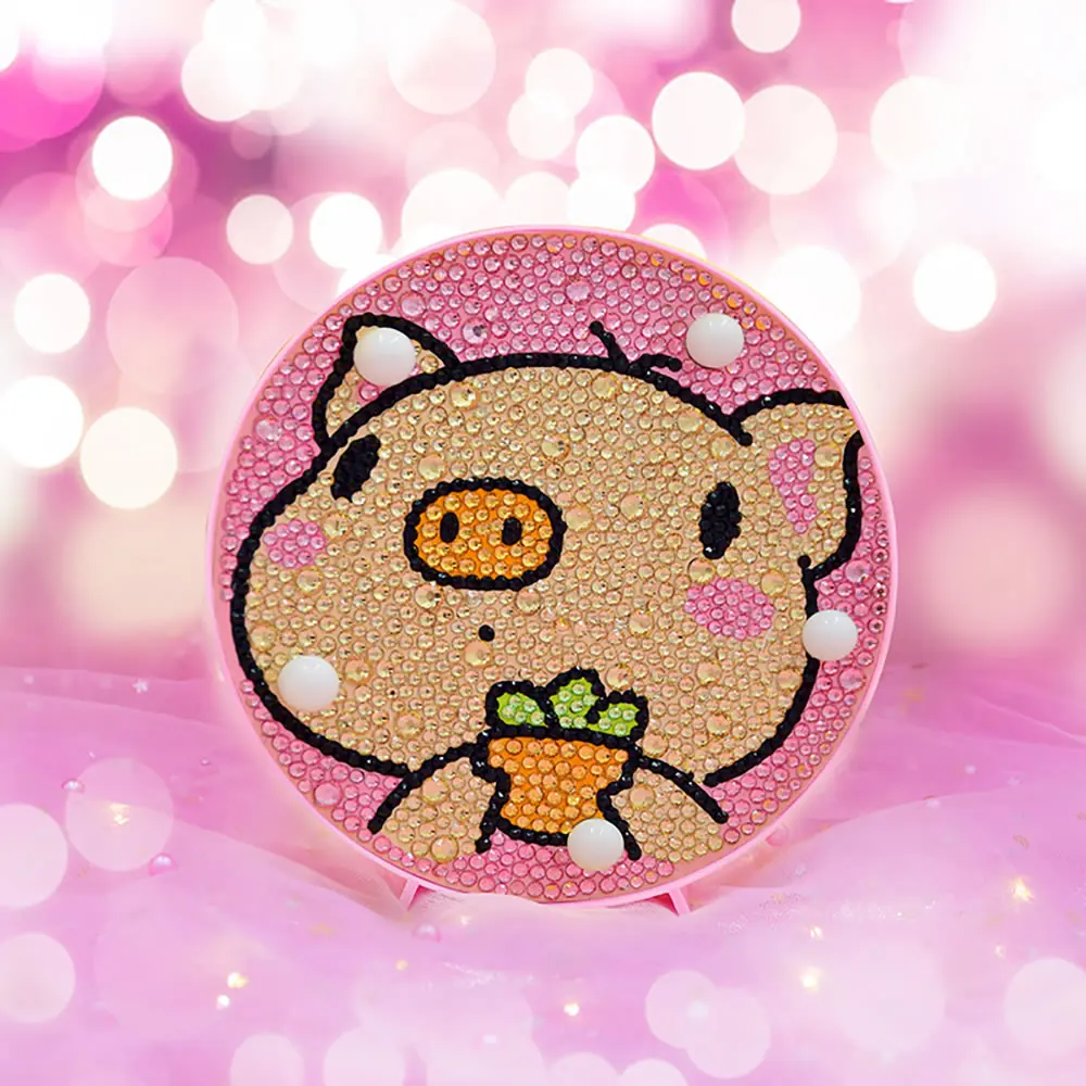 

5D diamond painting Led piggy diamond embroidery Diy new arrival cartoon for children sale mosaic Gift for children birthd