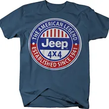 Новинка, летняя тонкая футболка OS gear Jeep, Американская Легенда с 1941 года, красная, белая, синяя ретро-футболка, модная футболка