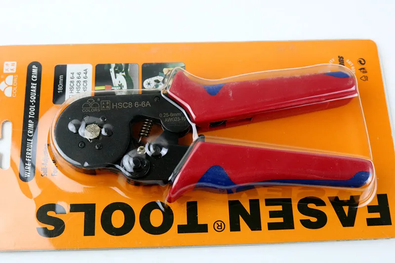 

HSC8 6-6 MINI-TYPE SELF-ADJUSTABLE CRIMPING PLIER 0.25-6mm2 terminals crimping tools multi tools hands pliers