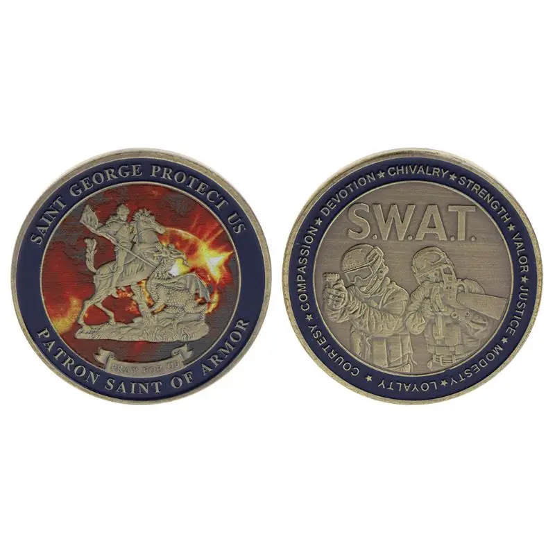 

Commemorative Coin Saint George Cop Special Police Security Collection Art Crafts Souvenir Collectible Coins