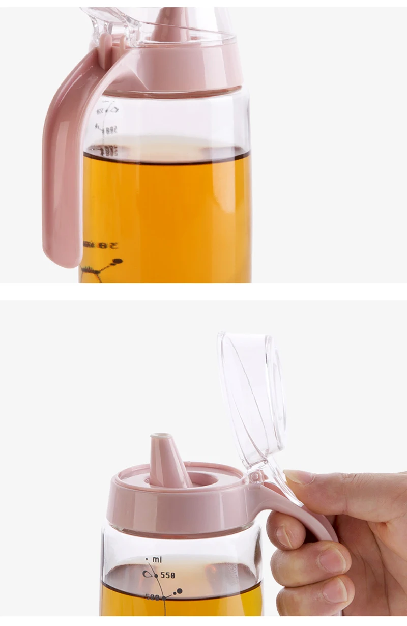 LIYIMENG 500ML Glass Jug Leakproof Oil Tank Vinegar Pot Soy Sauce Oil Bottle Vinegar Bottles Sesame Oil Pot Kitchen ToolsB6