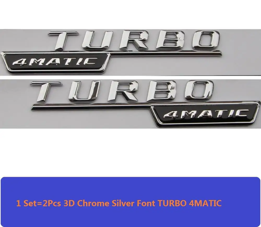 3D Хром W177 W176 эмблема A45 A200 A180 A250 Буквы Авто наклейки значок Логотип Эмблема CLA CLK для Mersedes Mercedes Benz AMG - Цвет: 2Pcs TURBO 4MATIC