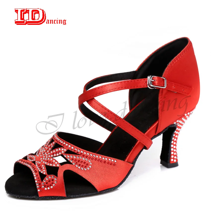 

IDancing Women Salsa Dancing Shoes Sneakers Dance Shoes Girls Ballroom Latin Shoes Wedding Rhinestone Female Party Fashion shoe