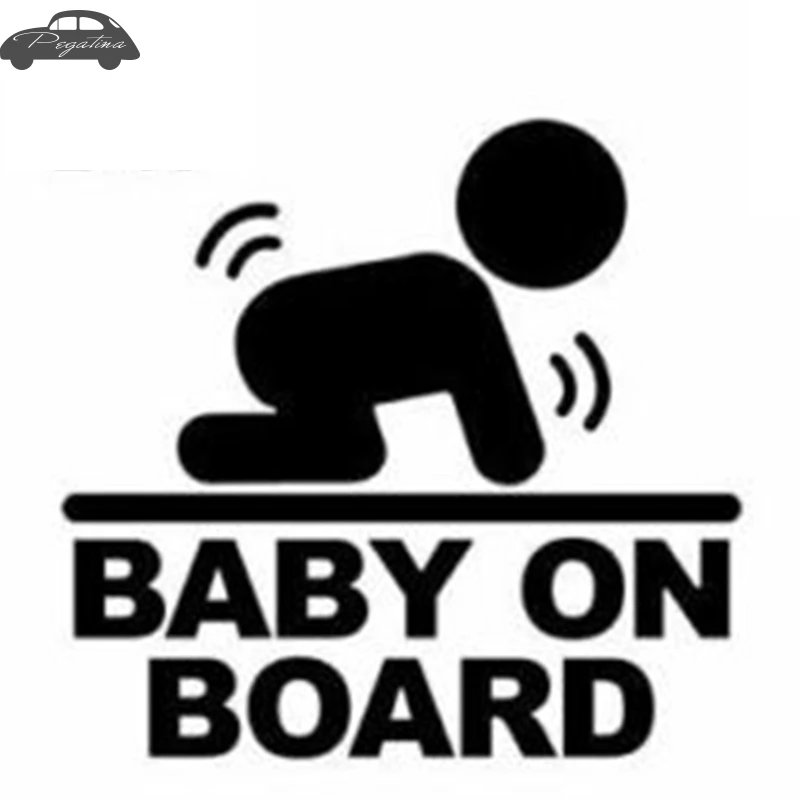 Pegatina Baby In Car Waving Baby on Board Safety Sign Cute Car Decal Vinyl Sticker