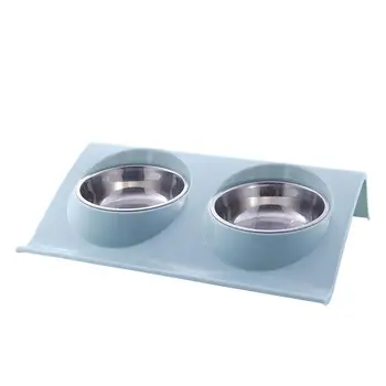 

Stainless steel pet bowl Silicone Bone Pet Bowl with No Spill Non-Skid Pet Puppy Cat Food New