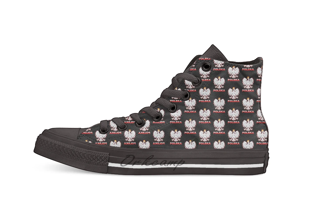 

Polska Polish Coat of Arms White Eagle Casual High Top Canvas shoes sneakers Light Walking Shoes