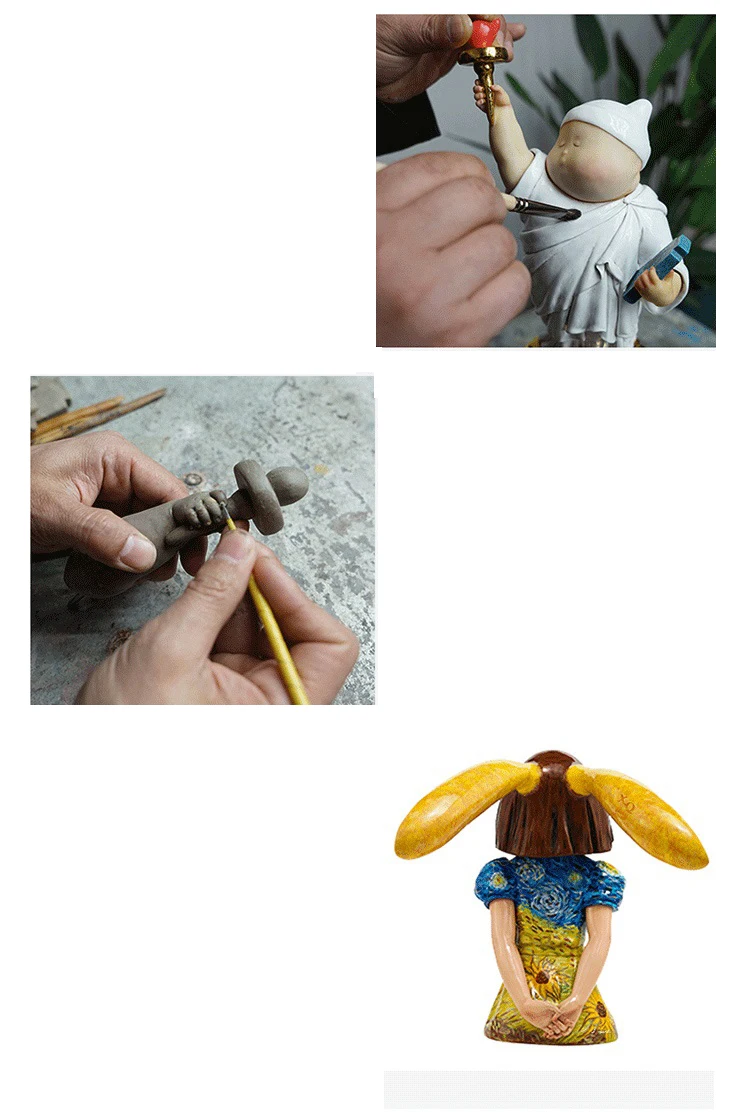 Винсент Ван Гог искусство Дизайн рисунок Nordic Статуя Фигурка Miniture животного домашний декор, скульптура кролика для девочек Chirsmas подарок ручной работы