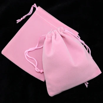 

20pcs/Lot 9x12cm Pink Velvet Bag Small Party Wedding Decoration Gift Bag Cute Charms Jewelry Gift Packaging Bags Pouches