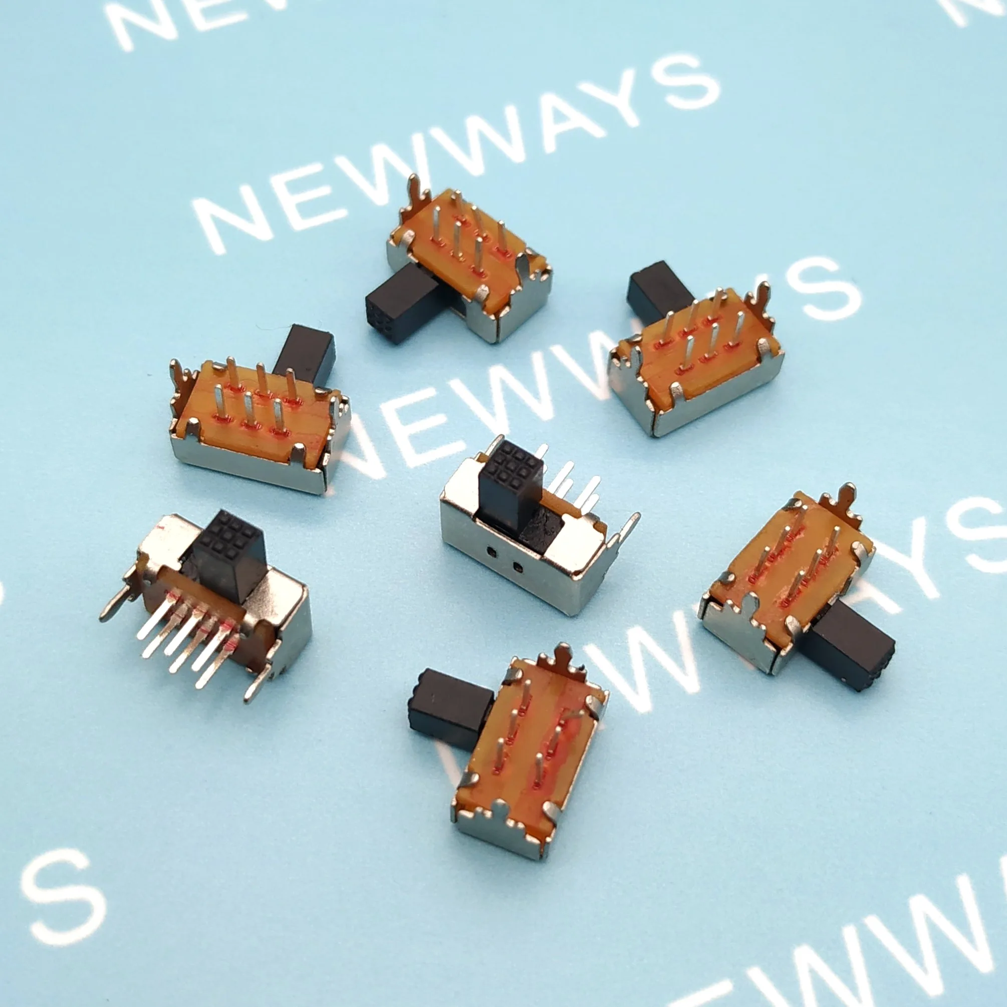 

10pcs/lot SK22D02 Handle length 5mm Toggle switch SK-22D02 6 pin 2P2T Horizontal double slide switch