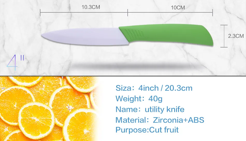 Керамика Ножи набор циркония " 4" " 6" дюймов инструмент для чистки фруктов, овощей экологически чистые кухонные ножи шеф-повар Керамика Ножи
