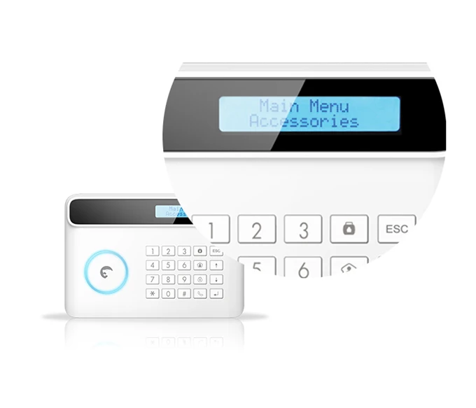 Radio Frequency 433mhz good signal intruder alarm for home security gsm with LCD and 4 languages German French Spanish English